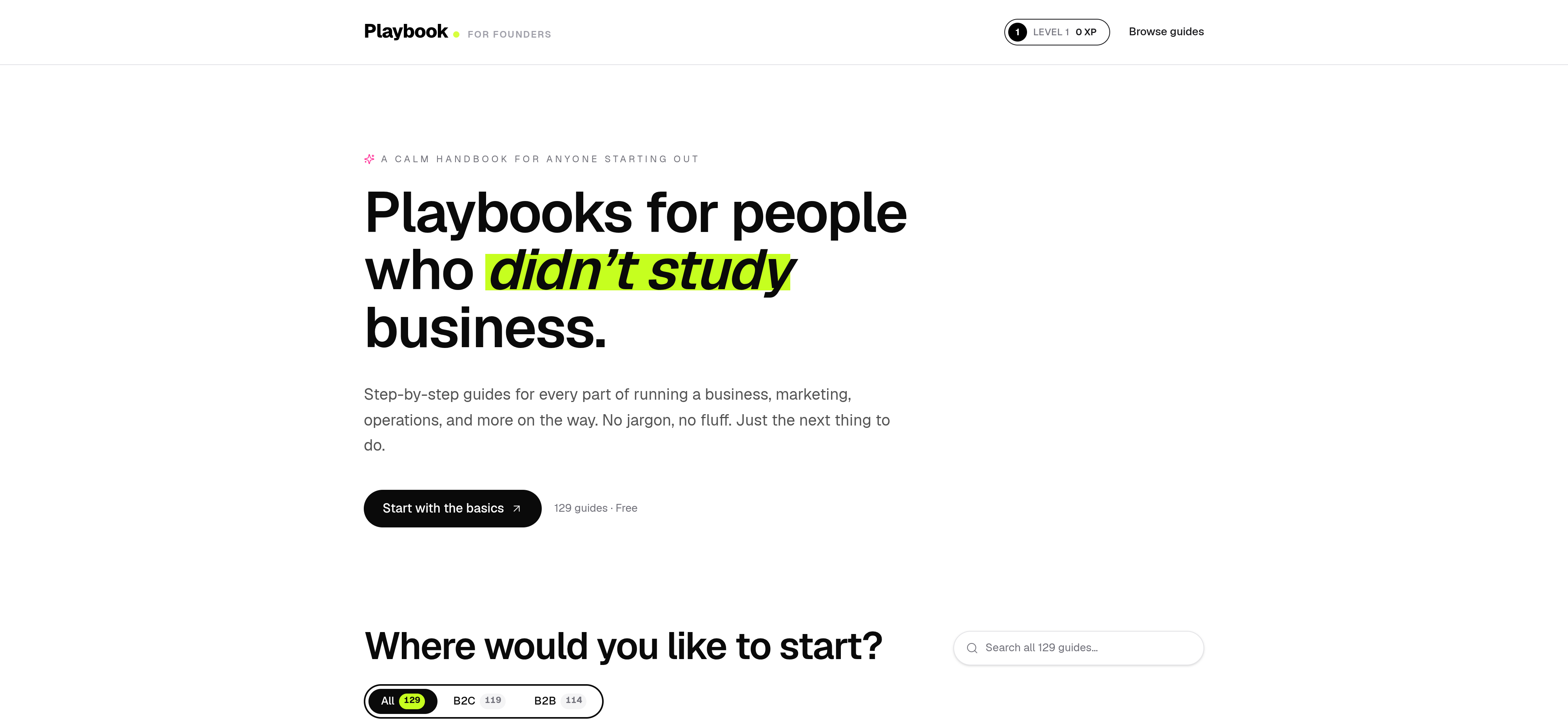 Founders Playbook website designed and built by Rivverr